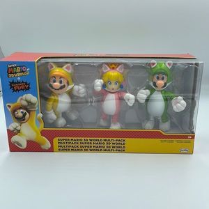 NIB. Super Mario 3D World Multi Pack plus Browsers Fury figurine toy set